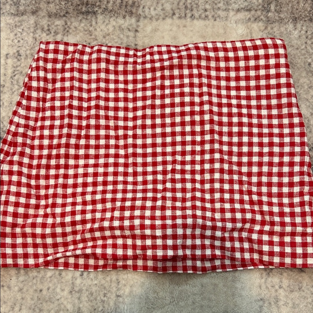 Abercrombie & Fitch Red and White Gingham Mini Skirt